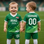 Adult Men's Short Sleeve Sport Jersey Set, Iraq 2026 World Cup Football Kit